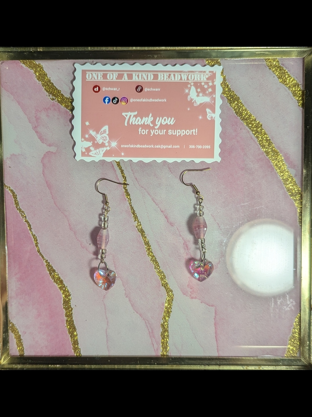 Pink Heart Earrings
